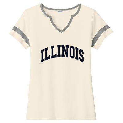 Illinois Throwback Design Classic Ladies Halftime Notch Neck Tee