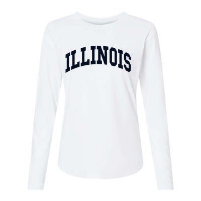 Illinois Throwback Design Classic Womens Cotton Relaxed Long Sleeve T-Shirt