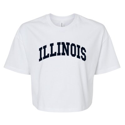 Illinois Throwback Design Classic Bella+Canvas Jersey Crop Tee