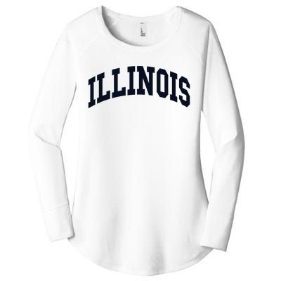 Illinois Throwback Design Classic Women's Perfect Tri Tunic Long Sleeve Shirt