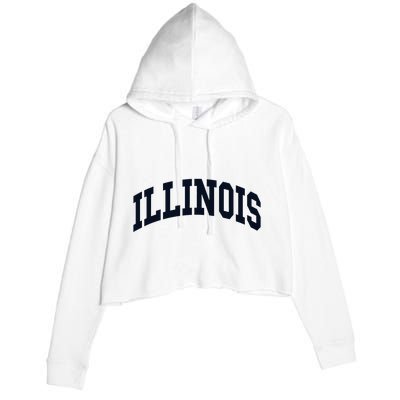 Illinois Throwback Design Classic Crop Fleece Hoodie