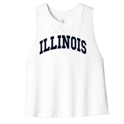 Illinois Throwback Design Classic Women's Racerback Cropped Tank