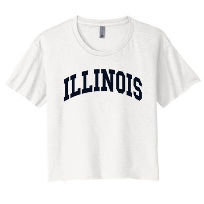 Illinois Throwback Design Classic Women's Crop Top Tee