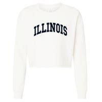 Illinois Throwback Design Classic Cropped Pullover Crew