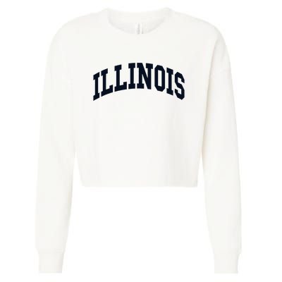 Illinois Throwback Design Classic Cropped Pullover Crew