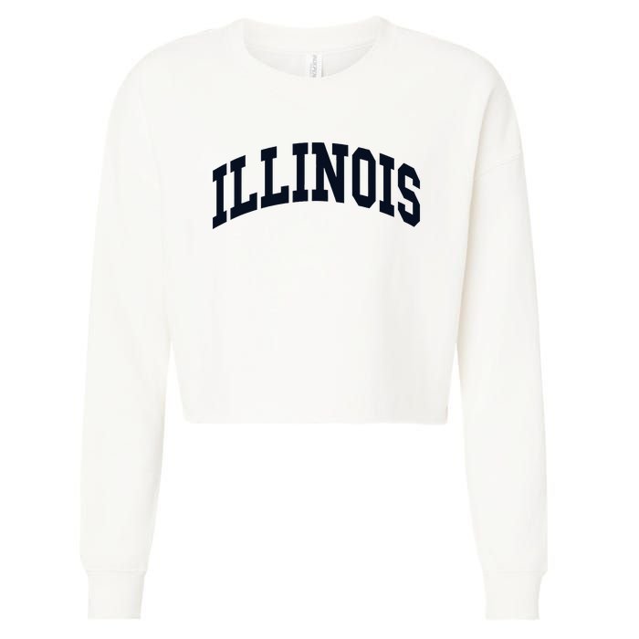 Illinois Throwback Design Classic Cropped Pullover Crew