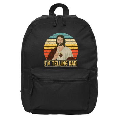 IM Telling Dad Funny Jesus Meme Religious Christian 16 in Basic Backpack
