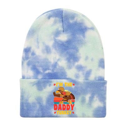 I'm The Daddy Turkey Thanksgiving Matching Family Costume Tie Dye 12in Knit Beanie