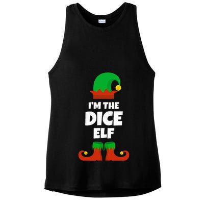 IM The Dice Elf Family Pajama Christmas Funny Bunco Rpg Ladies PosiCharge Tri-Blend Wicking Tank
