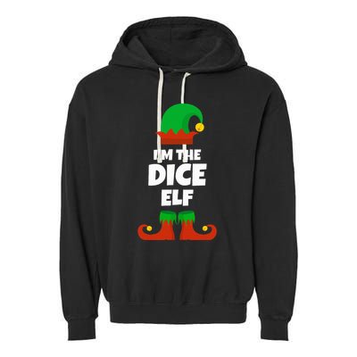 IM The Dice Elf Family Pajama Christmas Funny Bunco Rpg Garment-Dyed Fleece Hoodie