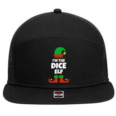 IM The Dice Elf Family Pajama Christmas Funny Bunco Rpg 7 Panel Mesh Trucker Snapback Hat