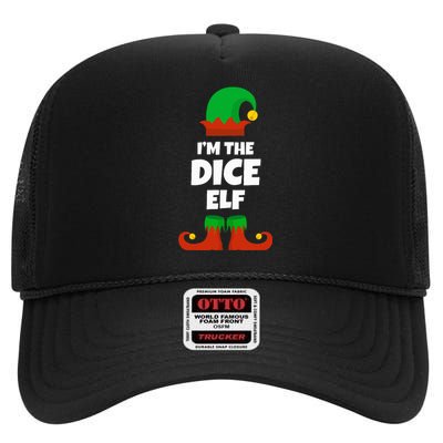 IM The Dice Elf Family Pajama Christmas Funny Bunco Rpg High Crown Mesh Back Trucker Hat