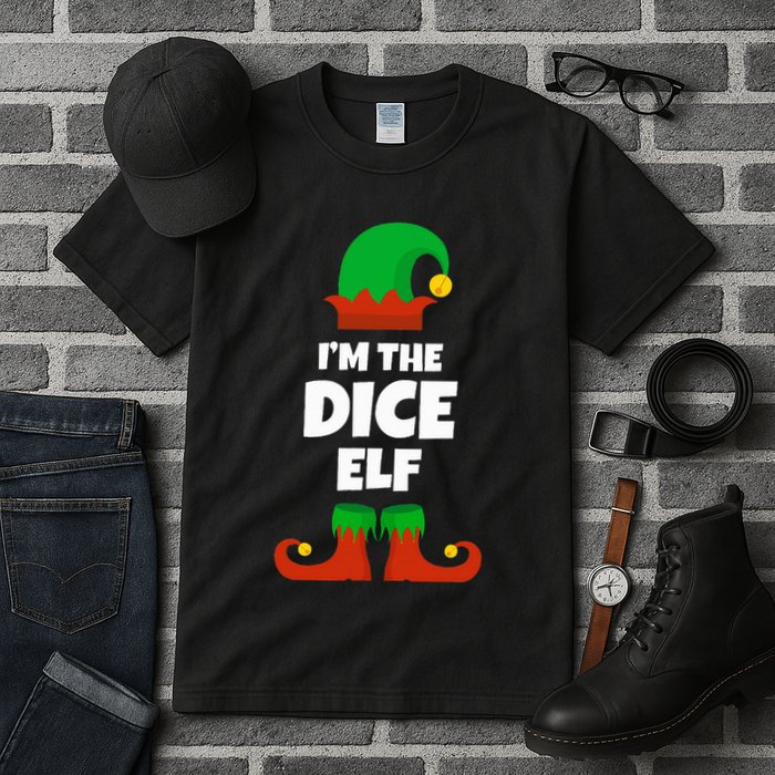IM The Dice Elf Family Pajama Christmas Funny Bunco Rpg Tall T-Shirt