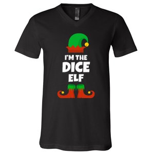 IM The Dice Elf Family Pajama Christmas Funny Bunco Rpg V-Neck T-Shirt