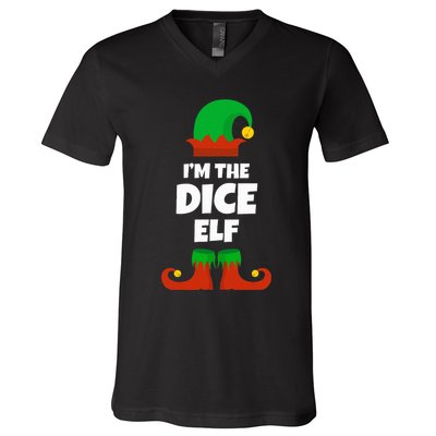 IM The Dice Elf Family Pajama Christmas Funny Bunco Rpg V-Neck T-Shirt