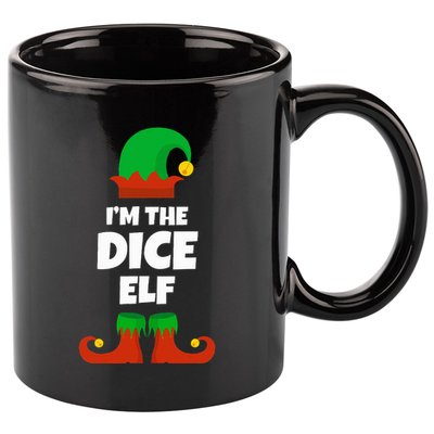 IM The Dice Elf Family Pajama Christmas Funny Bunco Rpg 11oz C Handle Ceramic Mug