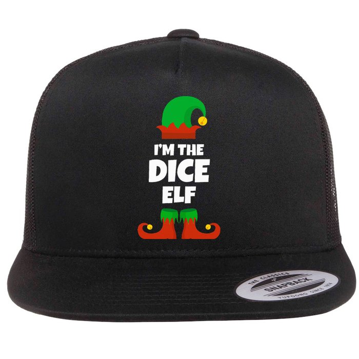 IM The Dice Elf Family Pajama Christmas Funny Bunco Rpg Flat Bill Trucker Hat