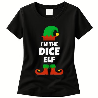 IM The Dice Elf Family Pajama Christmas Funny Bunco Rpg Womens T-Shirt