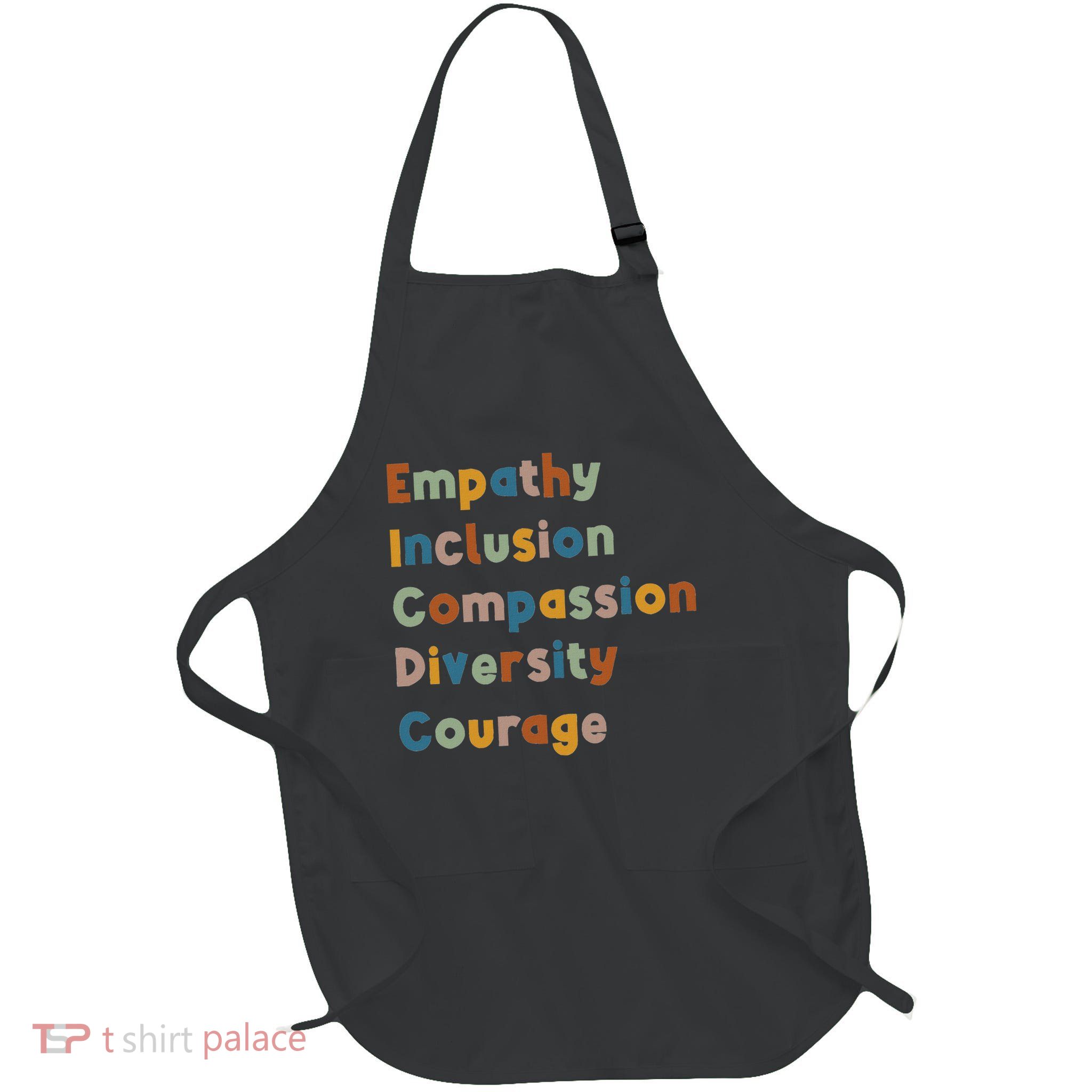 Inclusive Teacher Diversity Inclusion Empathy Teacher Team Full-Length Apron With Pockets