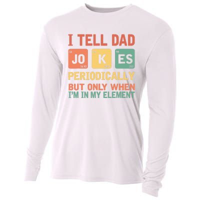 I Tell Dad Jokes Periodically Fathers Day Periodic Table Cooling Performance Long Sleeve Crew