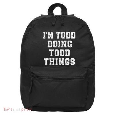 IM Todd Doing Todd Things Christmas Holiday Xmas Joke 16 in Basic Backpack