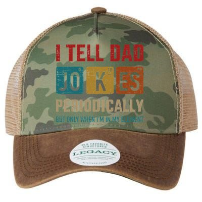I Tell Dad Jokes Periodically Element Vintage Fathers Day Legacy Tie Dye Trucker Hat