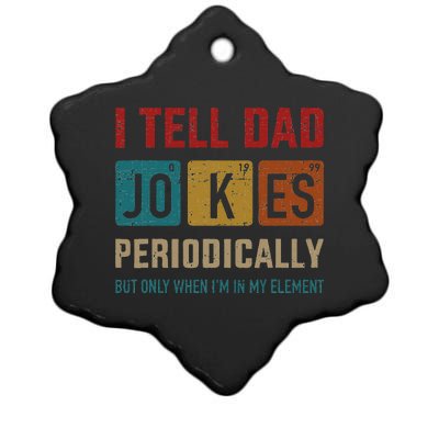 I Tell Dad Jokes Periodically Element Vintage Fathers Day Ceramic Star Ornament