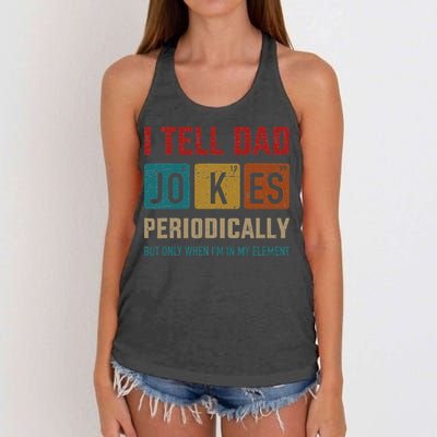 I Tell Dad Jokes Periodically Element Vintage Fathers Day Women's Knotted Racerback Tank