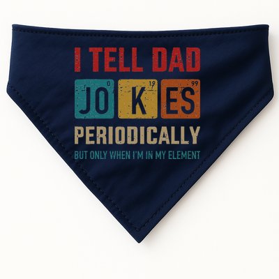 I Tell Dad Jokes Periodically Element Vintage Fathers Day USA-Made Doggie Bandana
