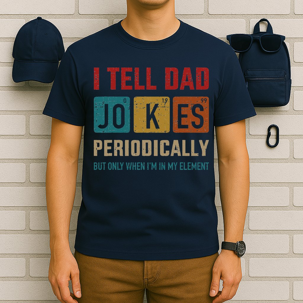 I Tell Dad Jokes Periodically Element Vintage Fathers Day T-Shirt