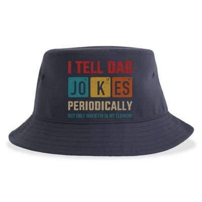 I Tell Dad Jokes Periodically Element Vintage Fathers Day Sustainable Bucket Hat