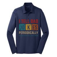 I Tell Dad Jokes Periodically Element Vintage Fathers Day Silk Touch Performance Long Sleeve Polo