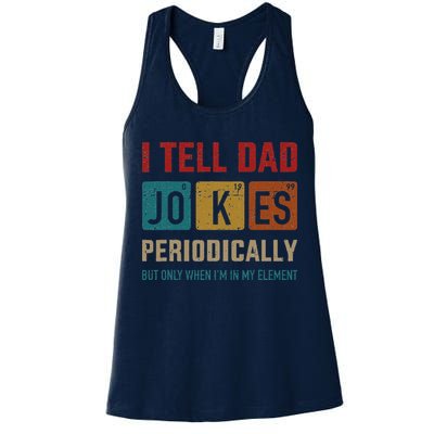 I Tell Dad Jokes Periodically Element Vintage Fathers Day Womens Tank Top