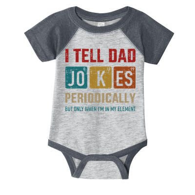 I Tell Dad Jokes Periodically Element Vintage Fathers Day Infant Baby Jersey Bodysuit