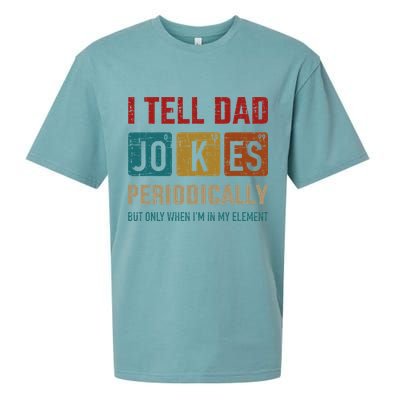 I Tell Dad Jokes Periodically Element Vintage Fathers Day Sueded Cloud Jersey T-Shirt