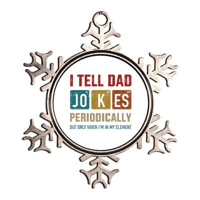 I Tell Dad Jokes Periodically Element Vintage Fathers Day Metallic Star Ornament