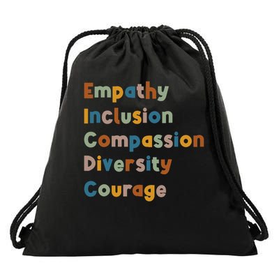 Inclusive Teacher Diversity Inclusion Empathy Teacher Team Drawstring Bag
