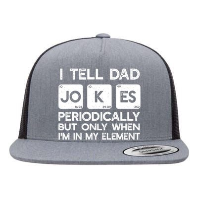 I Tell Dad Jokes Periodically but Only when I'm My Element Flat Bill Trucker Hat