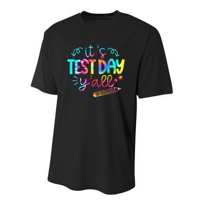 It's Test Day Yall Tie Dye Test Day Teacher Youth Performance Sprint T-Shirt