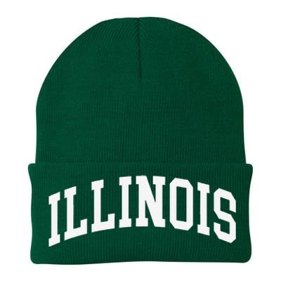 Illinois Throwback Design Classic Knit Cap Winter Beanie