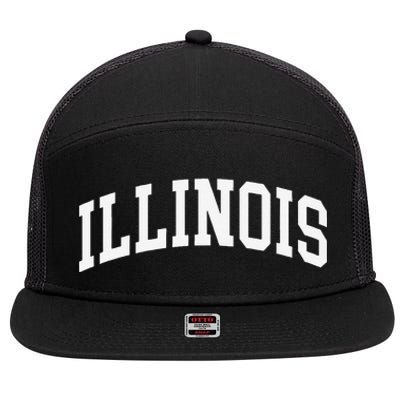 Illinois Throwback Design Classic 7 Panel Mesh Trucker Snapback Hat