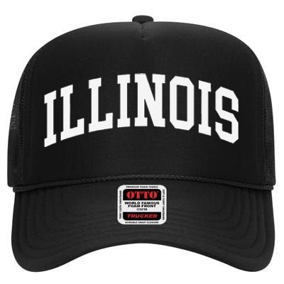 Illinois Throwback Design Classic High Crown Mesh Back Trucker Hat