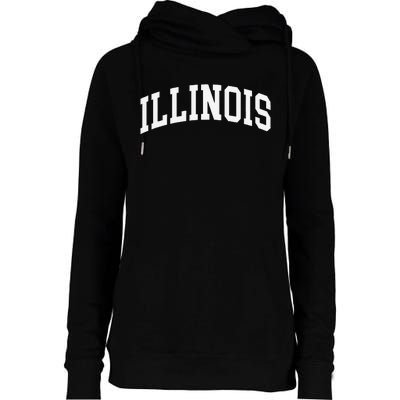 Illinois Throwback Design Classic Womens Funnel Neck Pullover Hood