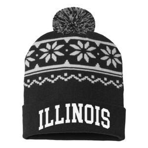 Illinois Throwback Design Classic USA-Made Snowflake Beanie