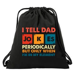 I Tell Dad Jockes Father's Day Drawstring Bag