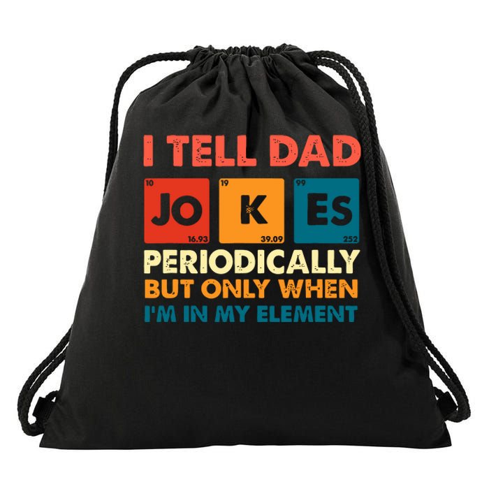 I Tell Dad Jockes Father's Day Drawstring Bag