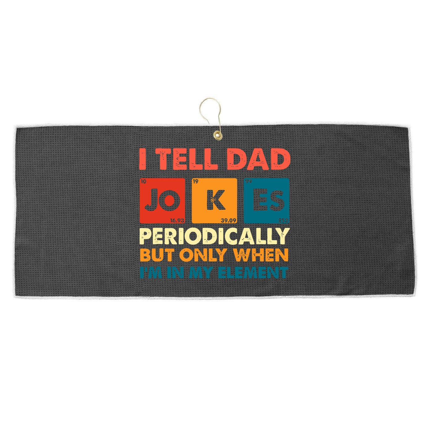 I Tell Dad Jockes Father's Day Large Microfiber Waffle Golf Towel