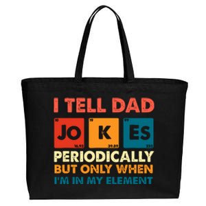 I Tell Dad Jockes Father's Day Cotton Canvas Jumbo Tote