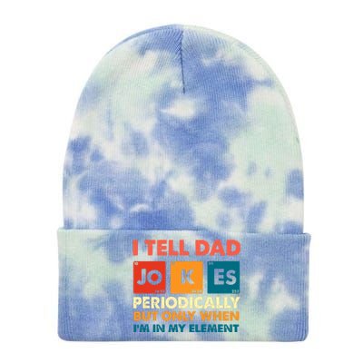 I Tell Dad Jockes Father's Day Tie Dye 12in Knit Beanie