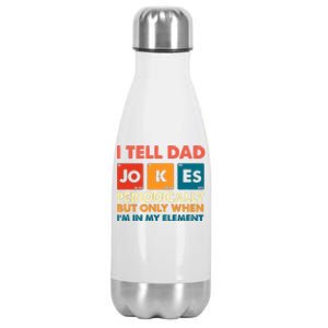 I Tell Dad Jockes Father's Day Stainless Steel Insulated Water Bottle